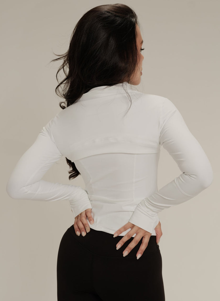 Chaqueta deportiva con detalles - Blanco - ELEMÉ BRAND CO. - Top - “Envío a toda Colombia” “Compra segura en línea” “Tienda de ropa en línea”