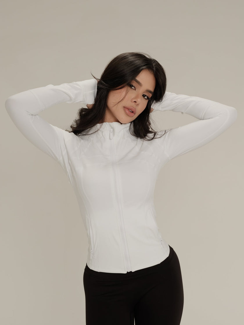 Chaqueta deportiva con detalles - Blanco - ELEMÉ BRAND CO. - Top - “Envío a toda Colombia” “Compra segura en línea” “Tienda de ropa en línea”