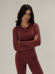 Set buso manga larga y leggins - Burgundy - ELEMÉ BRAND CO. - Set - “Envío a toda Colombia” “Compra segura en línea” “Tienda de ropa en línea”
