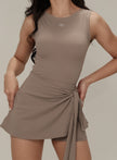 Vestido deportivo falda nudo - Gris - ELEMÉ BRAND CO. - Vestido - “Envío a toda Colombia” “Compra segura en línea” “Tienda de ropa en línea”